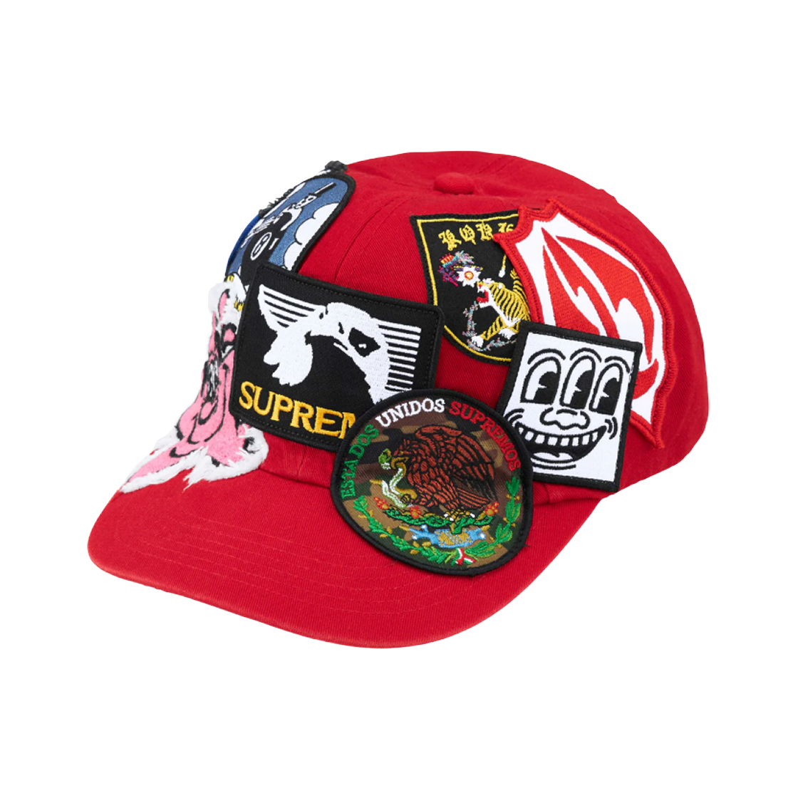 슈프림 패치스 6-패널 레드 - 25SS(Supreme Patches 6-Panel Red - 25SS) - 1