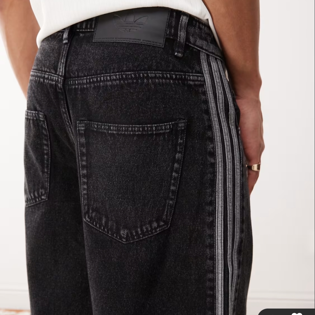 Adidas Adicolor Denim Firebird Shorts True Black Denim - KR Sizing 착용 스타일