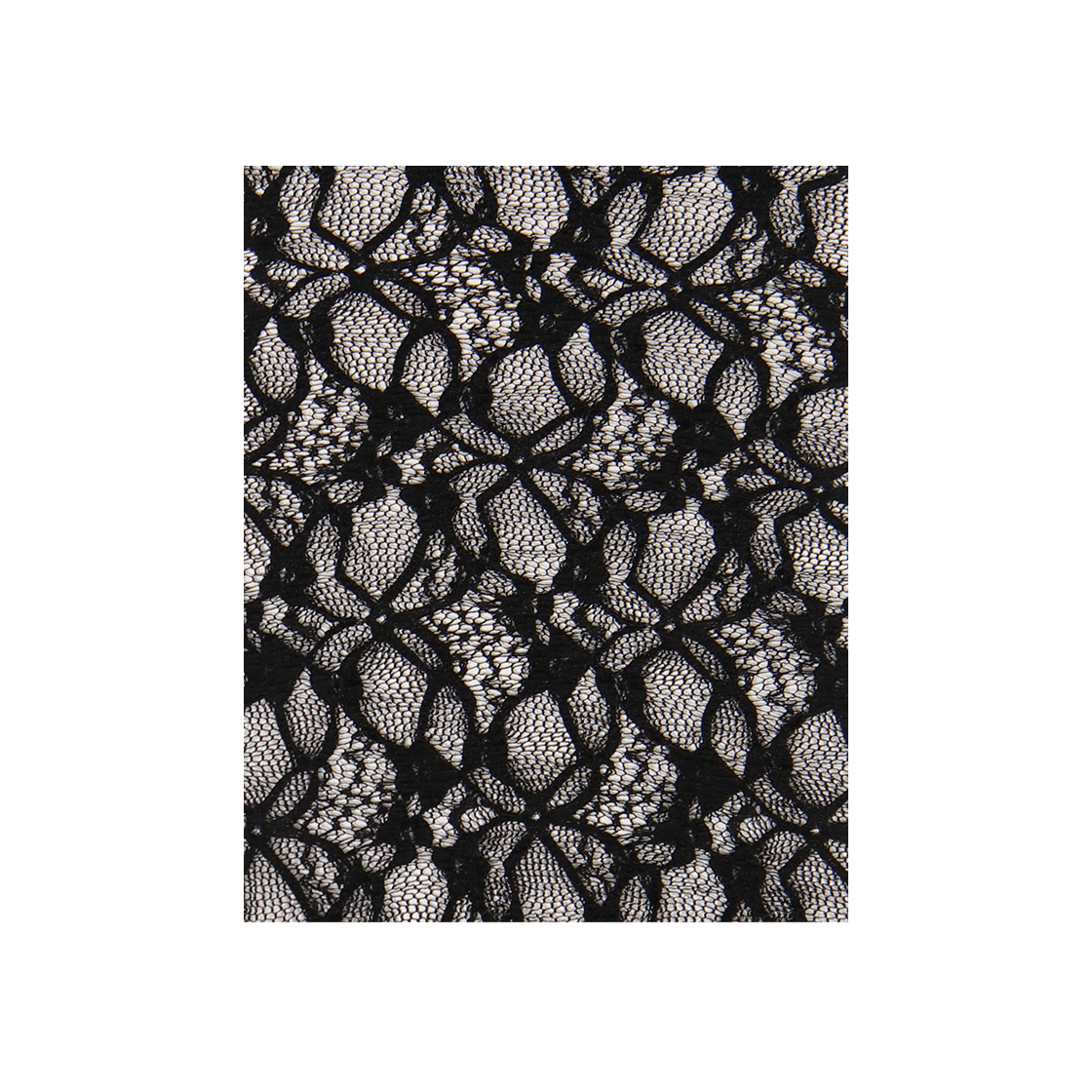 L0000131 Onnitella Flower Lace Over Knee Socks Black