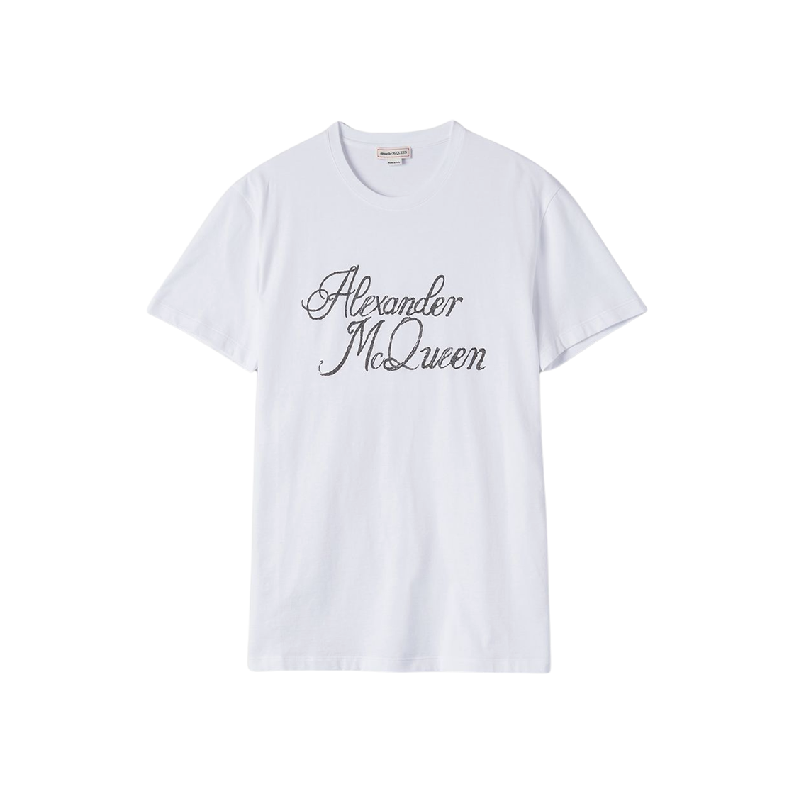 알렉산더 맥퀸 로고 티셔츠 화이트 블랙(Alexander McQueen Logo T-Shirt White Black)