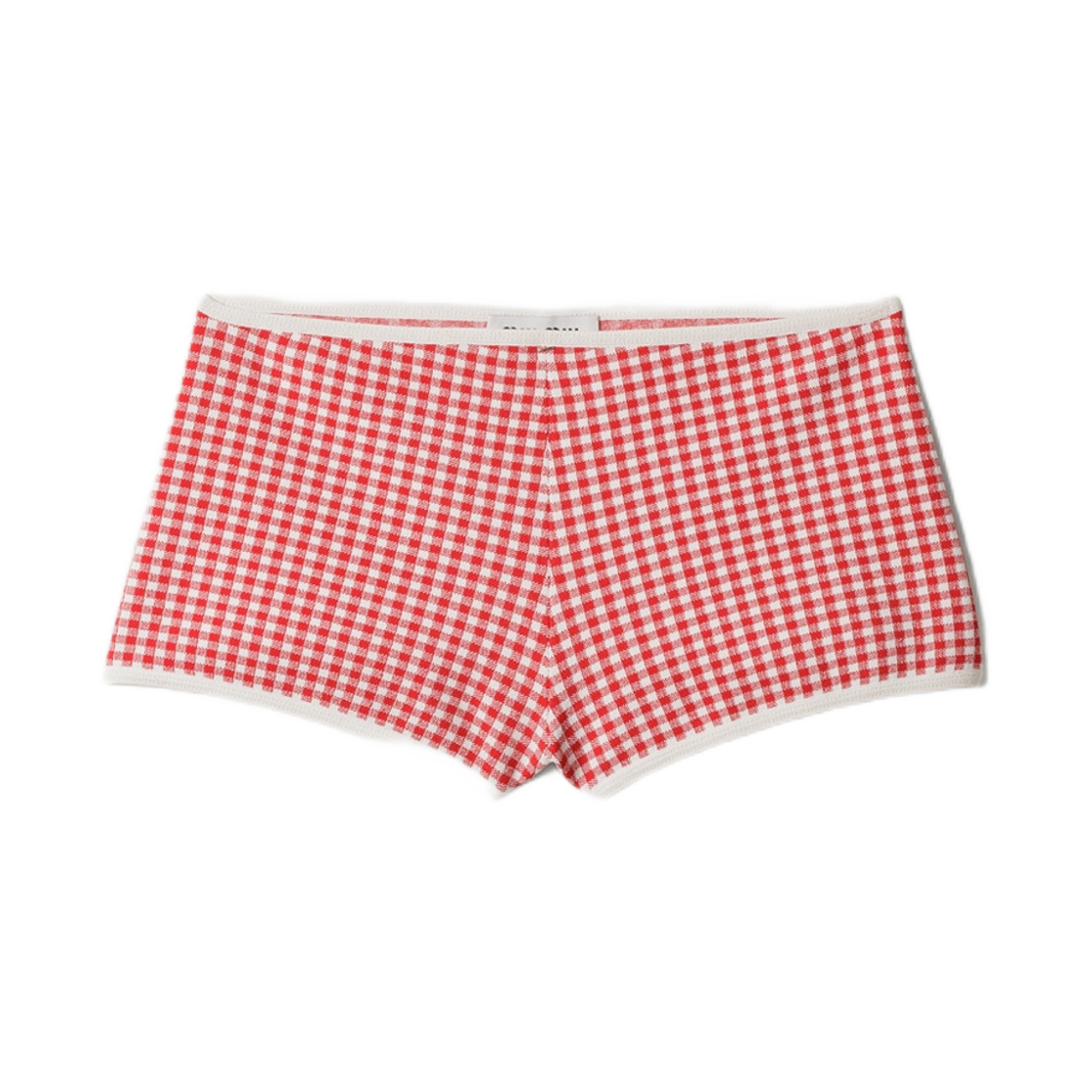(W) 미우 미우 비스코스 쇼츠 화이트 레드((W) Miu Miu Viscose Shorts White Red) - 1