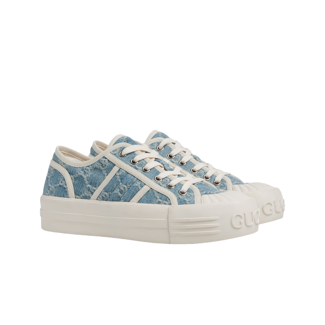 (W) 구찌 청키 스니커즈 라이트 블루 데님((W) Gucci Chunky Sneakers Light Blue Denim) - 2