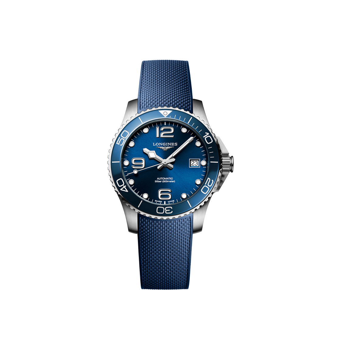 론진 하이드로콘퀘스트 오토매틱 39mm 스테인리스 스틸 세라믹 선레이 블루(Longines Hydroconquest Automatic 39mm Stainless Steel Ceramic Sunray Blue)