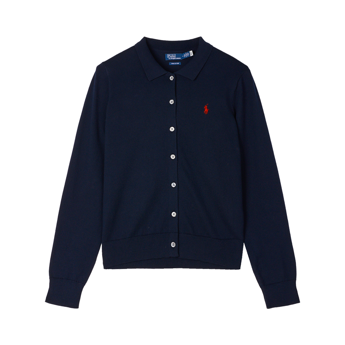 폴로 랄프 로렌 우먼 코튼 블렌드 폴로 가디건 블루 - 25SS