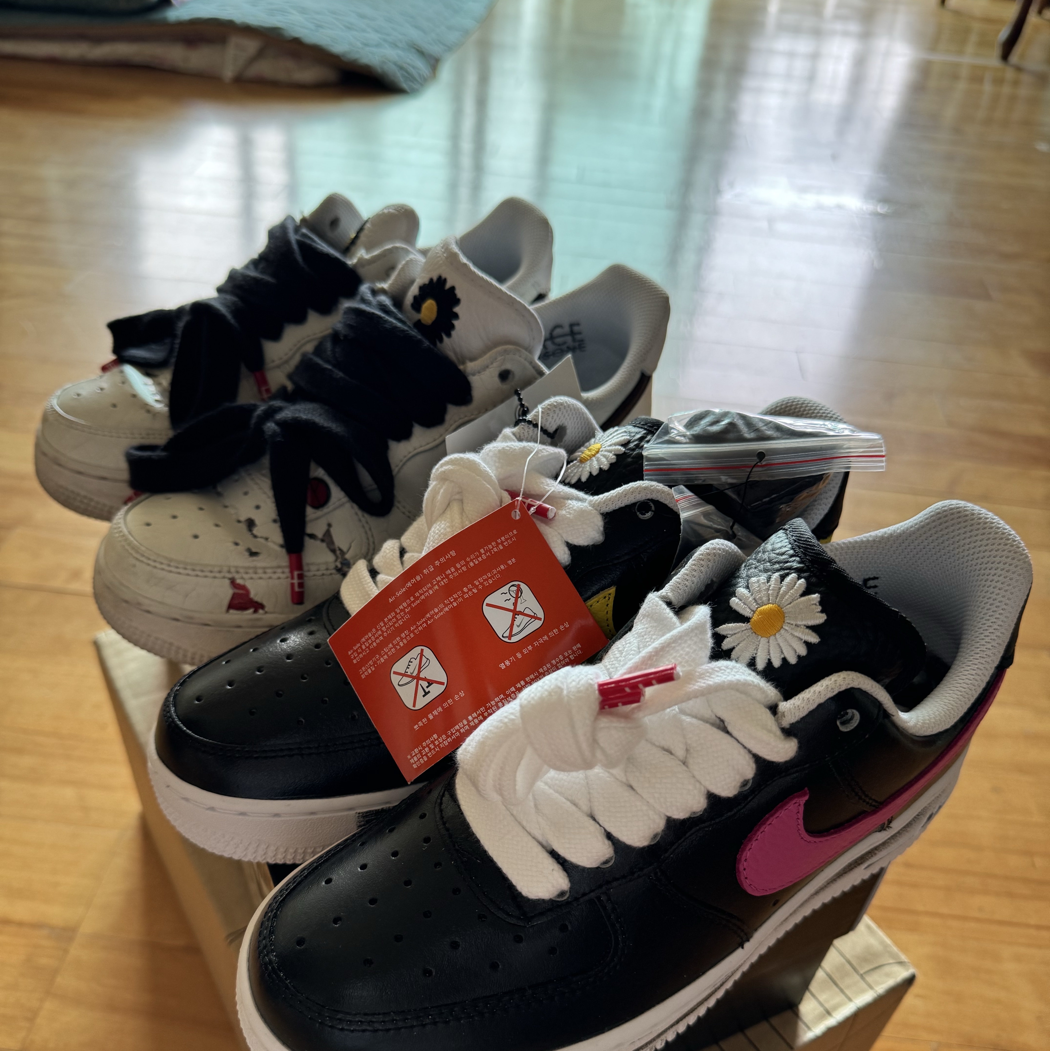 Nike x Peaceminusone Air Force 1 Low Para-Noise 3.0 Black and Multicolor, Nike x Peaceminusone Air Force 1 Low Para-Noise 2.0 착용 스타일 - 1