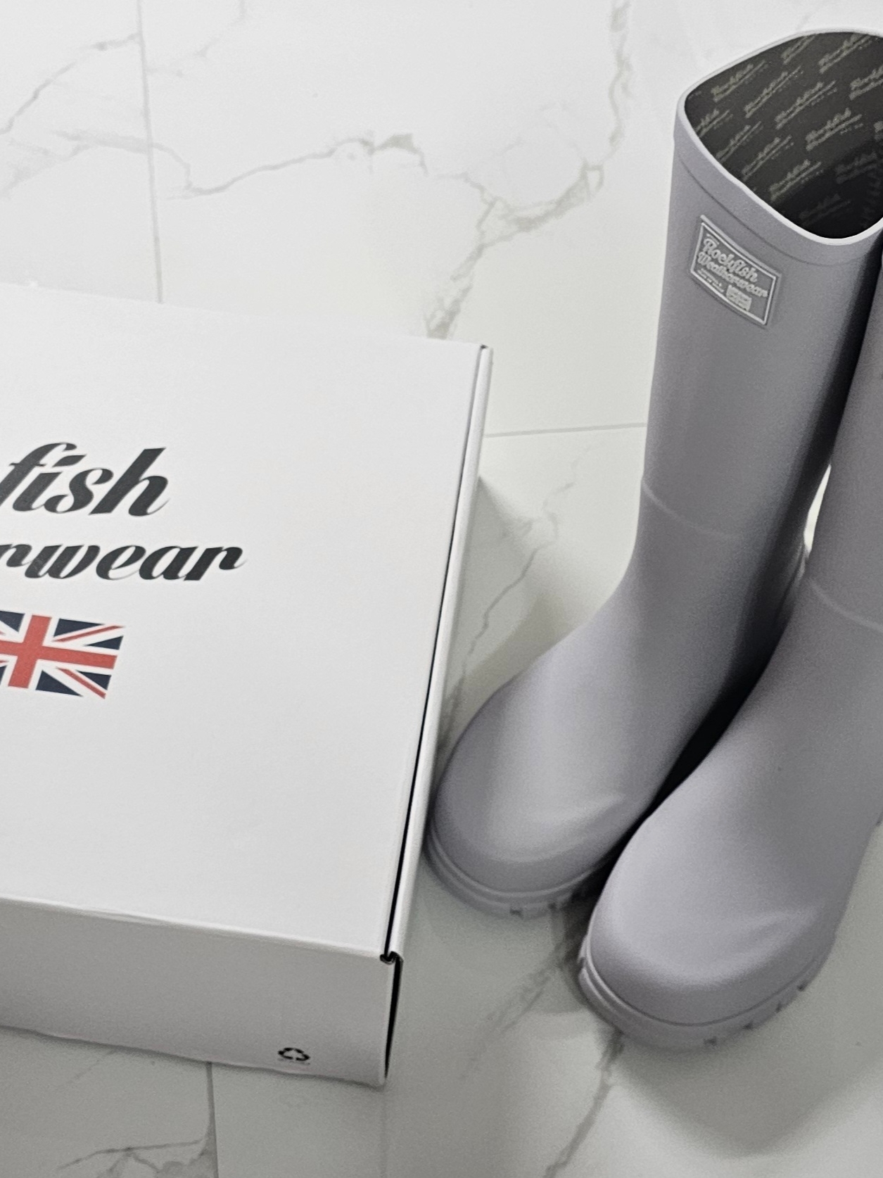 (W) Rockfishweatherwear Flatform Long Rain Boots Ash Lavender 착용 스타일 - 2