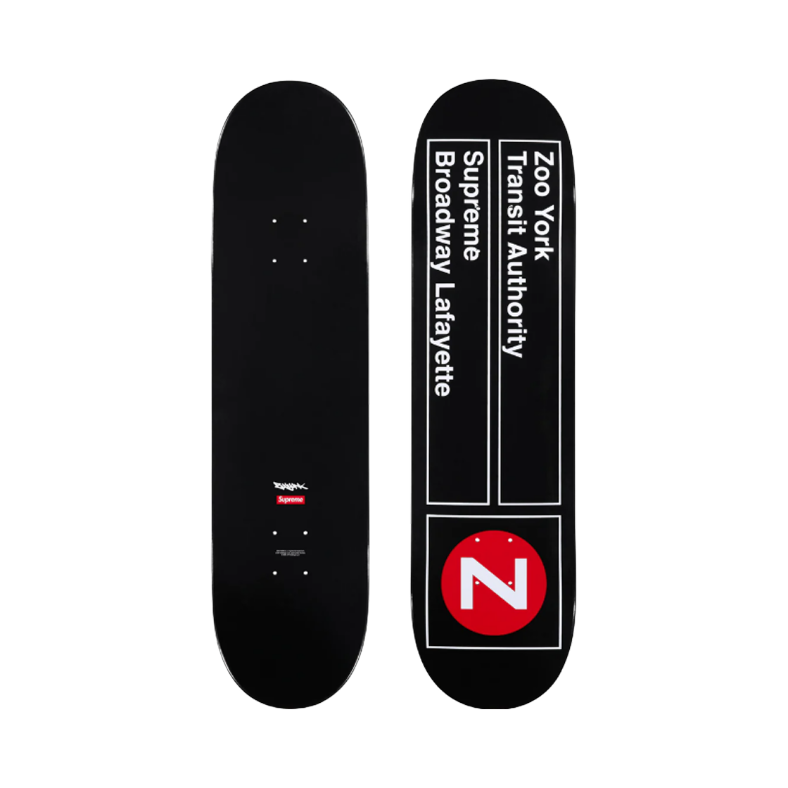슈프림 x 주욕 스케이트보드 블랙 8.25" x 32" - 25SS(Supreme x Zoo York Skateboard Black 8.25" x 32" - 25SS)
