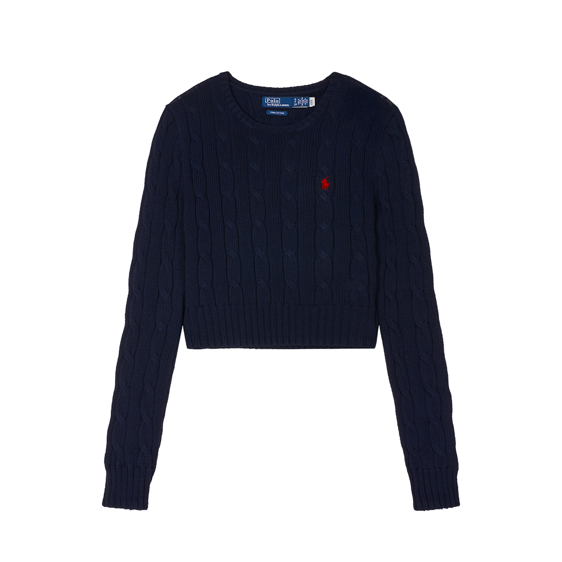 폴로 랄프 로렌 우먼 케이블 니트 코튼 크롭 스웨터 블루 - 25SS([15%적립] Polo Ralph Lauren Women Cable Knit Cotton Crop Sweater Blue - 25SS)