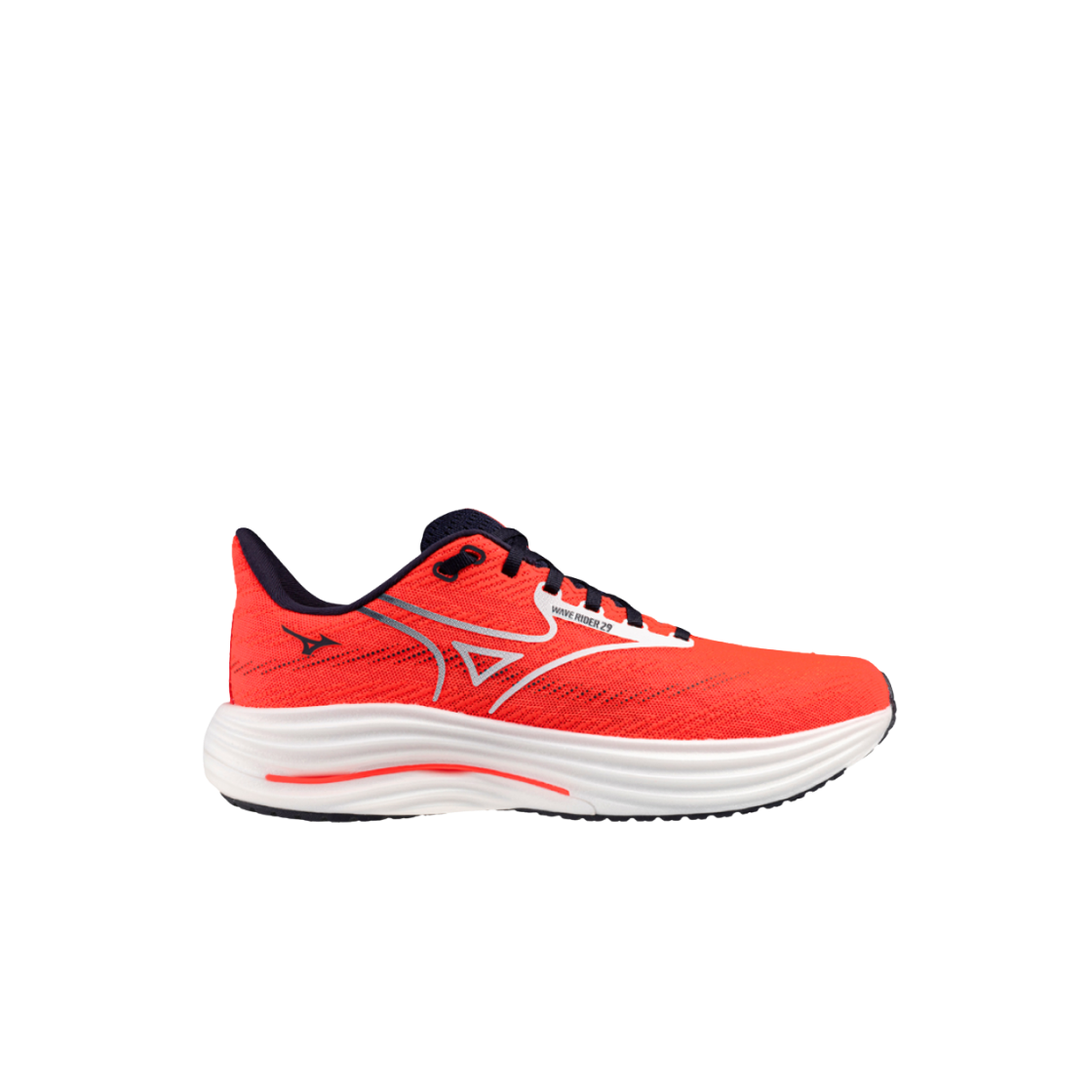 미즈노 웨이브 라이더 29 피어리 코랄 베이스볼 화이트(Mizuno Wave Rider 29 Fiery Coral Baseball White) - 1