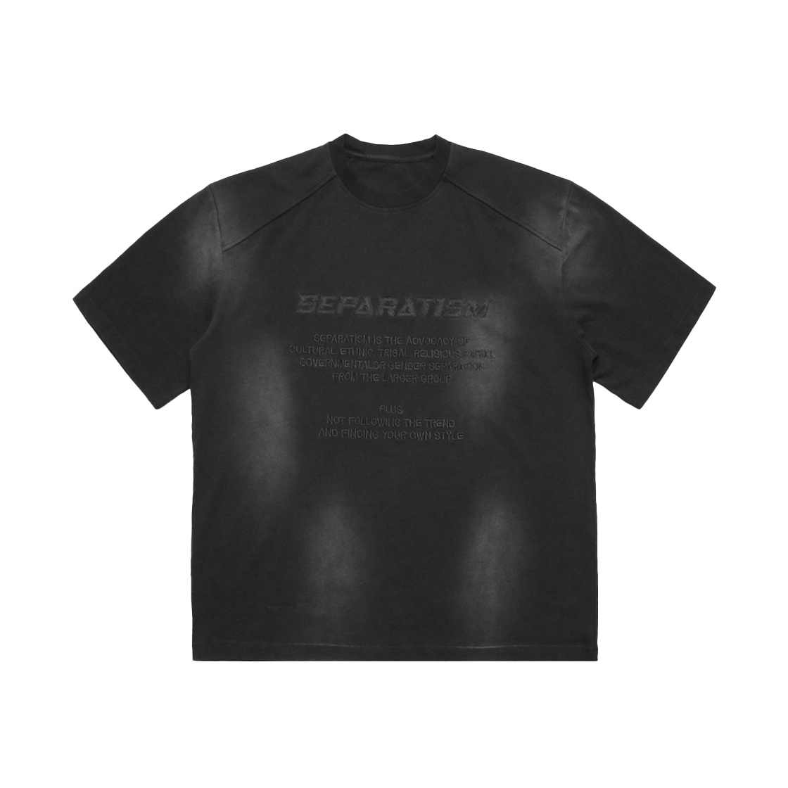 포스센스티브 세파라티즘 숄더 티셔츠 워싱 블랙(Force Sensitive Separatism Shoulder T-Shirt Washing Black)