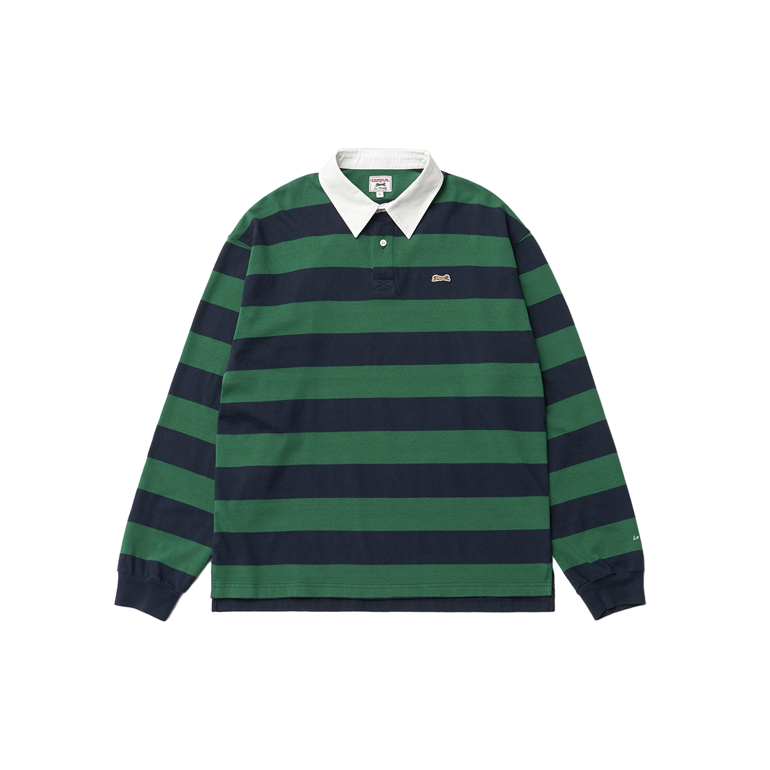 르티그레 럭비 스트라이프 롱 슬리브 티셔츠 네이비-그린(Le TIGRE Rugby Stripe longsleeve T-shirt Navy-Green)
