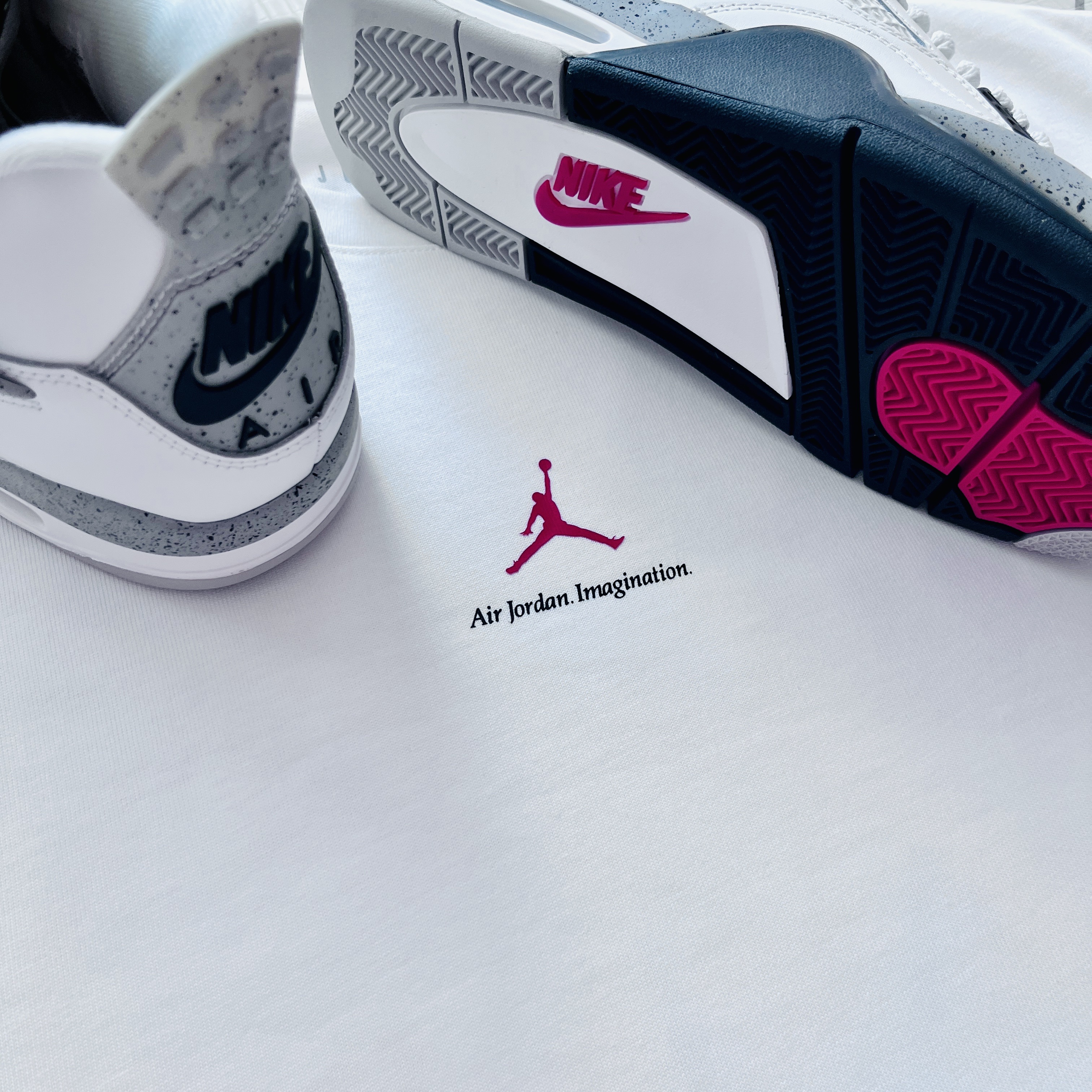 Jordan x Nigel Sylvester T-Shirt White (HQ1736-100), Jordan 4 x Nigel Sylvester Retro OG SP Brick by Brick 착용 스타일 - 5