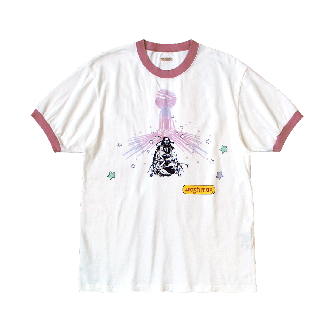K2103SC065/K2504SC188 Kapital 20 Tenjiku Ringer T-Shirt Laundry Max Chief Pt White