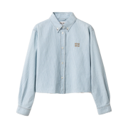 (W) Miu Miu Stripe Chambray Shirt Sapphire Blue