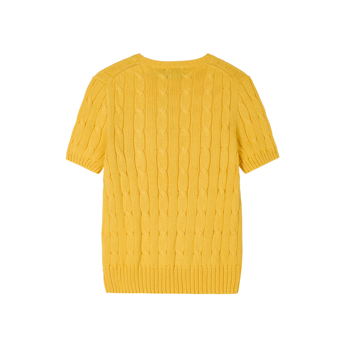 KW5CTSSRLE2YL [30% 적립] Polo Ralph Lauren Women Cable Knit Cotton Short Sleeve Sweater Yellow - 25FW - #2