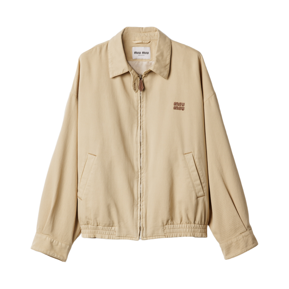 (W) 미우 미우 라이트 데님 블루종 자켓 베이지((W) Miu Miu Light Denim Blouson Jacket Beige)