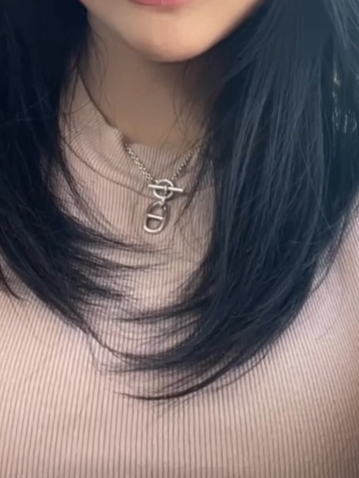 (W) Hermes Chaine D'Ancre Pendant Sterling Silver 착용 스타일 - 1