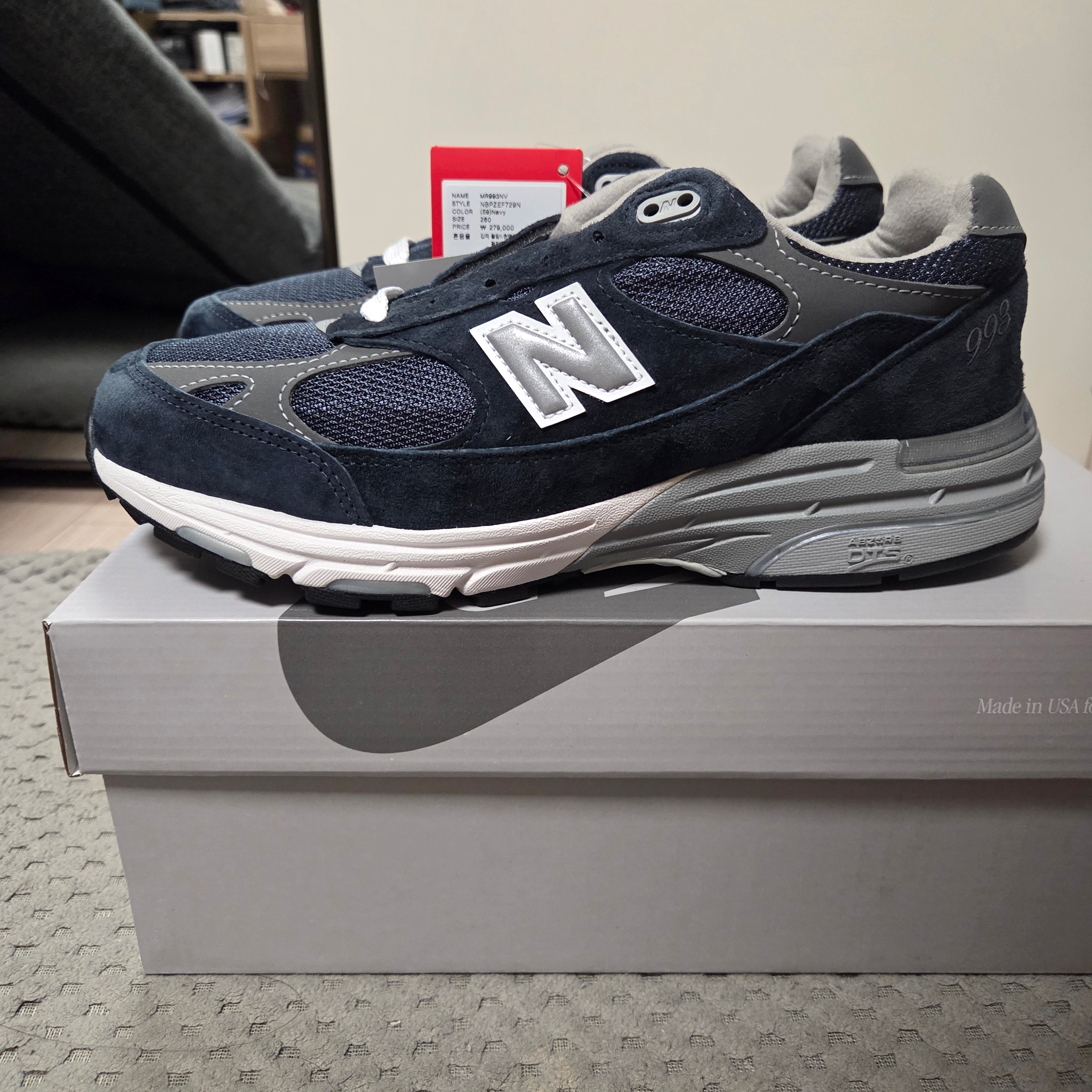 New Balance 993 Made in USA Navy - D Standard 착용 스타일 - 2