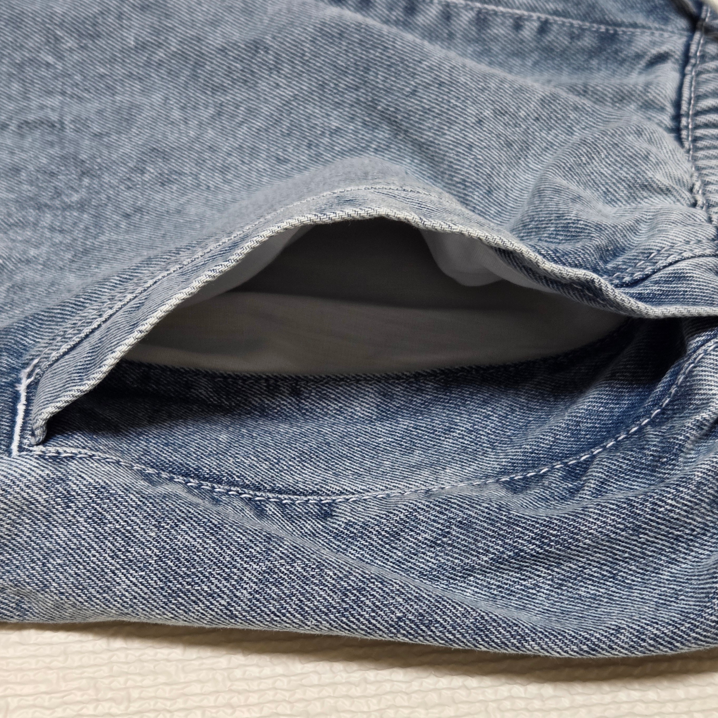 Nike NSW Denim Shorts Light Armory Blue 착용 스타일 - 5