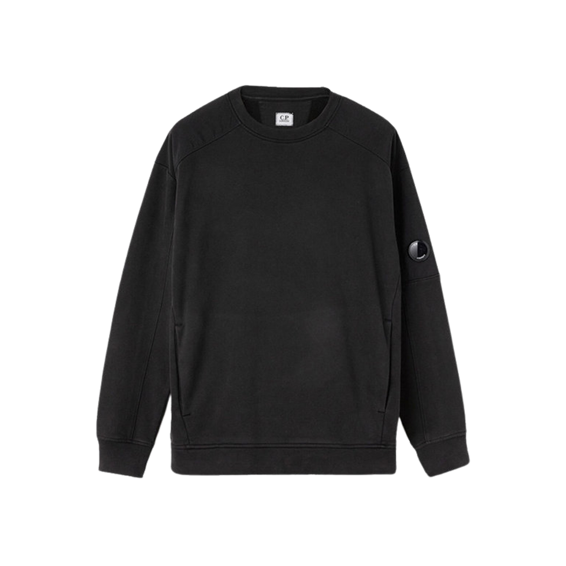 09CMSS272A005869M999 C.P. Company Lens Wappen Nylon Mixed Sweatshirt Black - 20FW