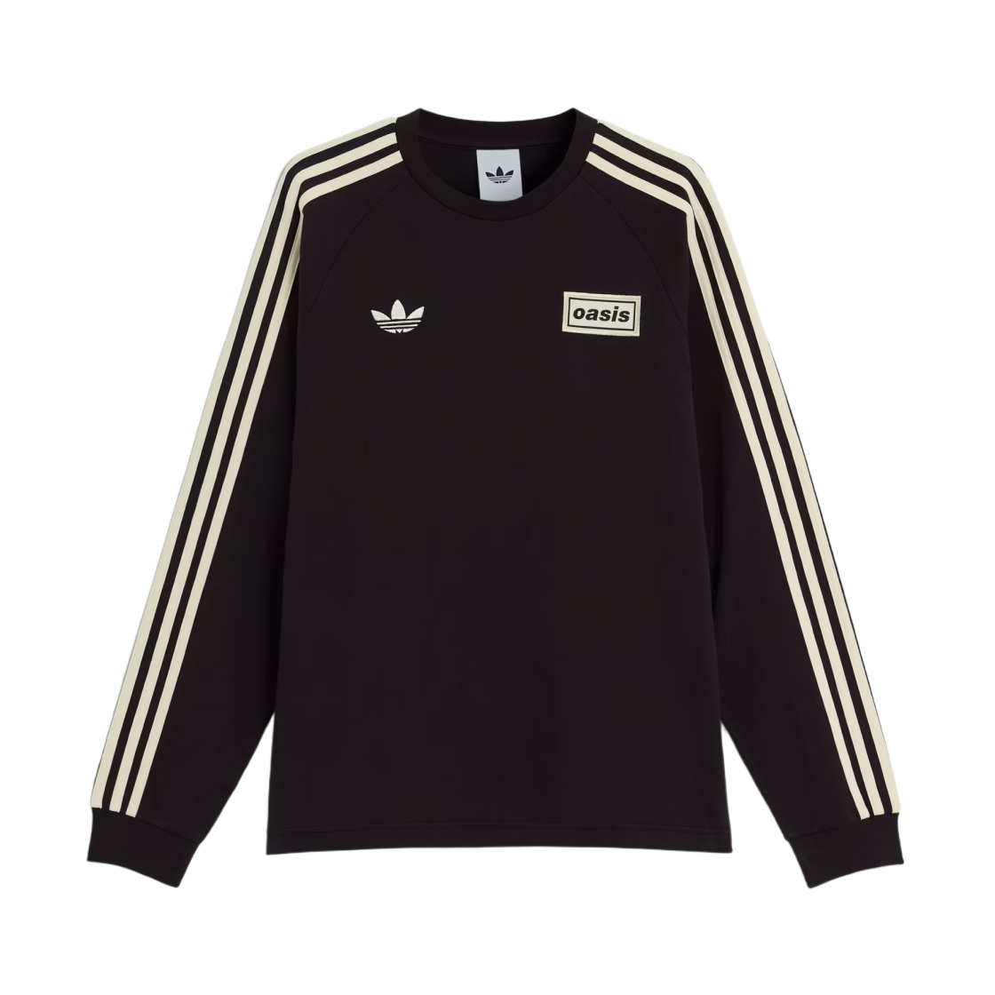KT3428 Adidas x Oasis Tour 3-Stripes Longsleeve T-Shirt Black - US Sizing - 대표 이미지 #1