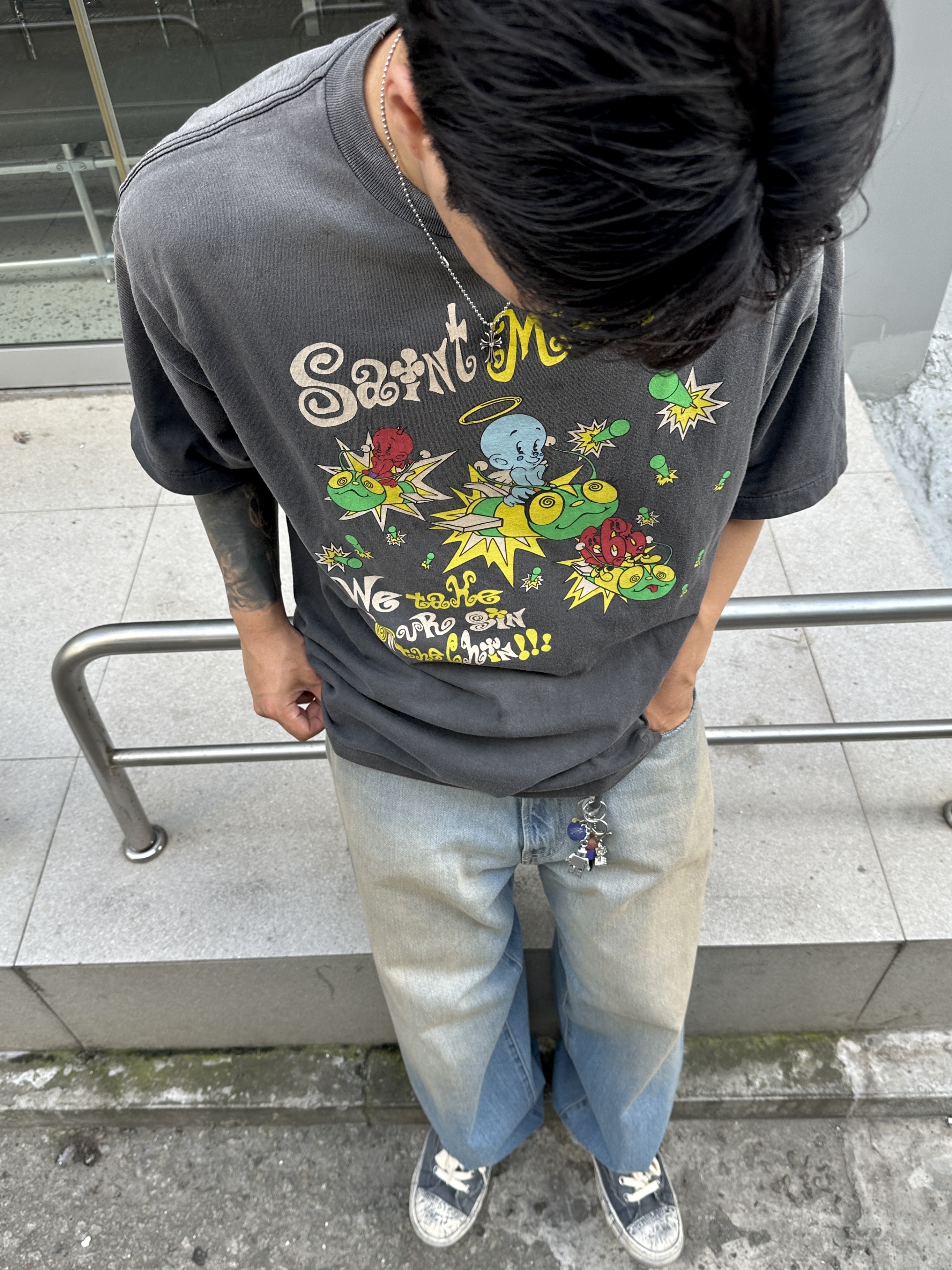 Saint Mxxxxxx Saint MX6 S/S T-Shirt Black - 25SS 착용 스타일 - 1