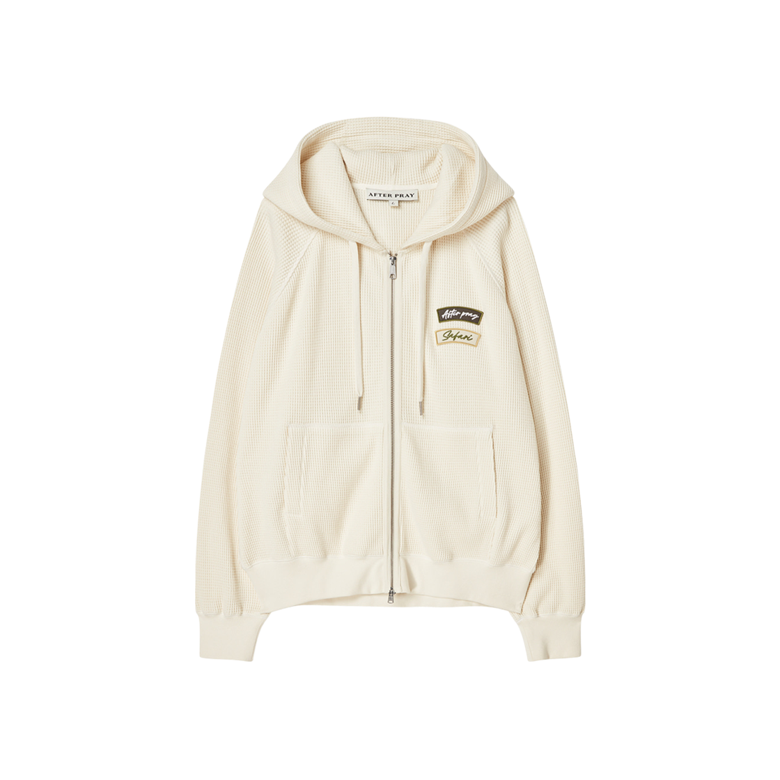 - After Pray Waffle Sweat Zip-Up Hoodie Ivory