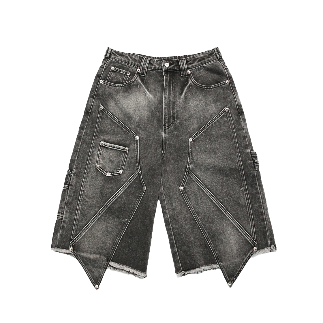 포스센스티브 워싱 더블니 버뮤다 팬츠 블랙(Force Sensitive Washing Double Knee Bermuda Pants Black)
