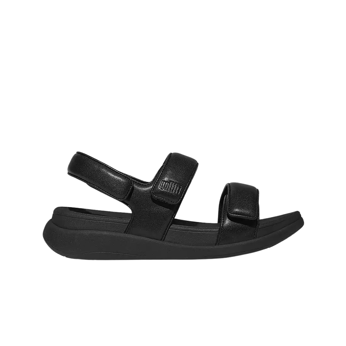 (W) 핏플랍 F-모드 고 어드저스터블 플랫폼 백 스트랩 샌들 올 블랙((W) FITFLOP F-Mode Go Adjustable Flatform Back Strap Sandals All Black)
