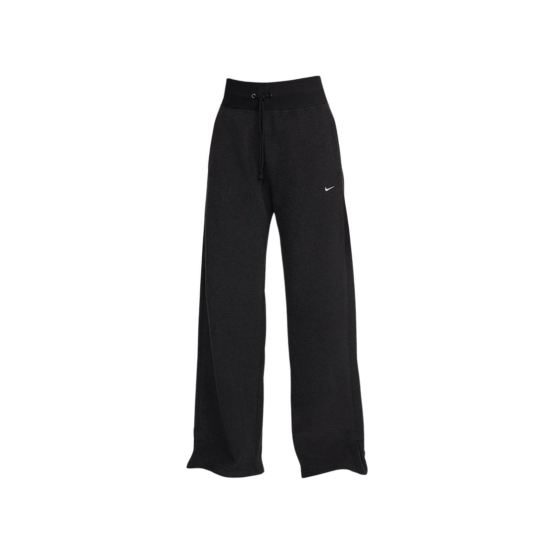 (W) 나이키 NSW 피닉스 플러시 하이 웨이스트 와이드 레그 코지 플리스 팬츠 블랙 세일 - US/EU((W) Nike NSW Phoenix Plush High Waisted Wide Leg Cosy Fleece Pants Black Sail - US/EU)
