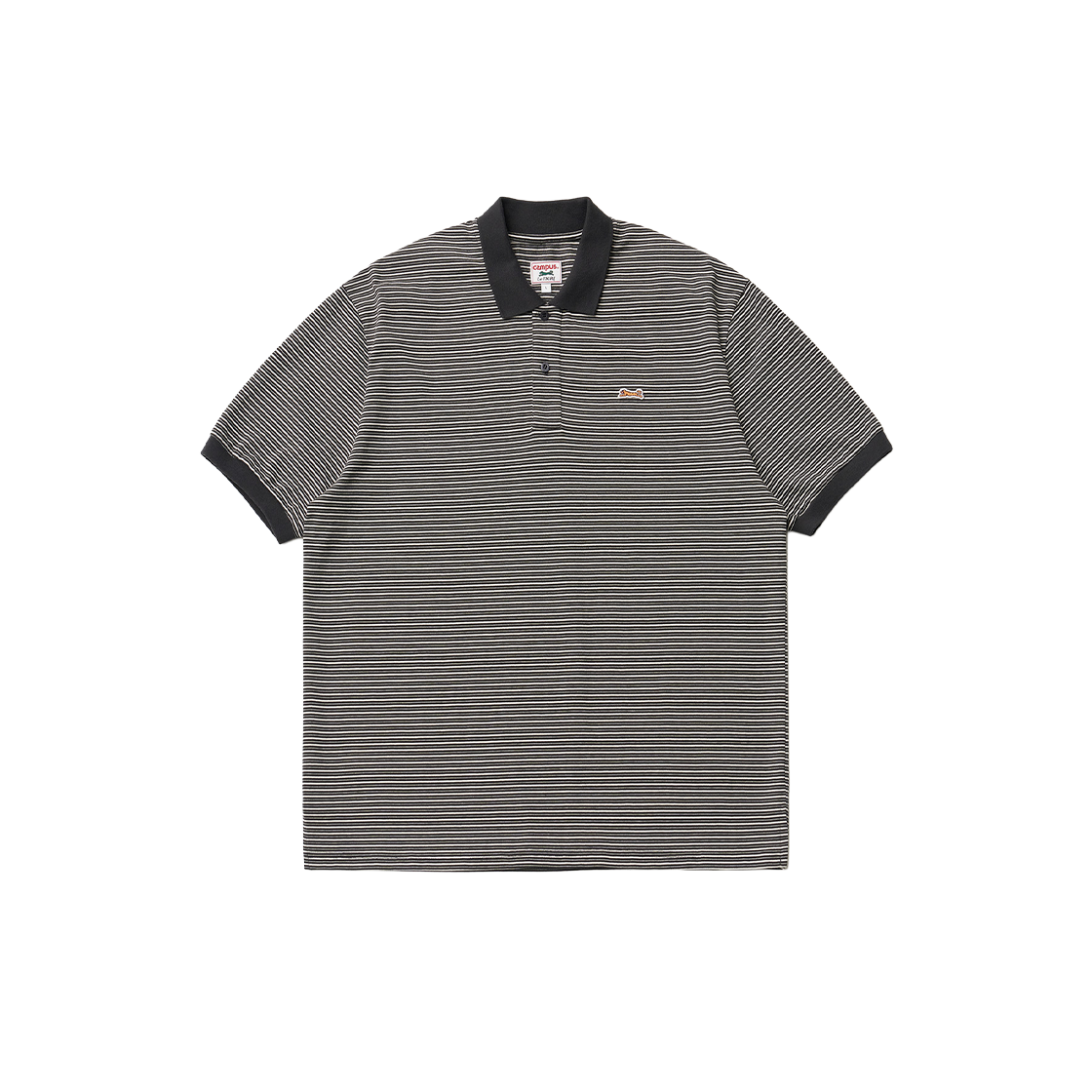 르티그레 멀티-스트라이프 폴로 티셔츠 블랙(Le TIGRE Multi-stripe polo T-shirt Black)