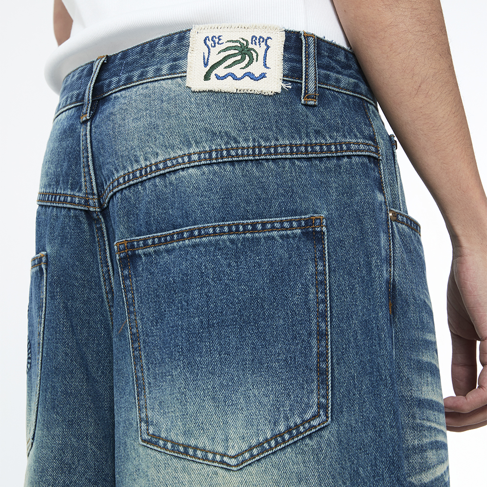 쎄르페 스네이크 버뮤다 데님팬츠 빈티지 블루(SSERPE Snake Bermuda Denim Pants Vintage Blue) - 6