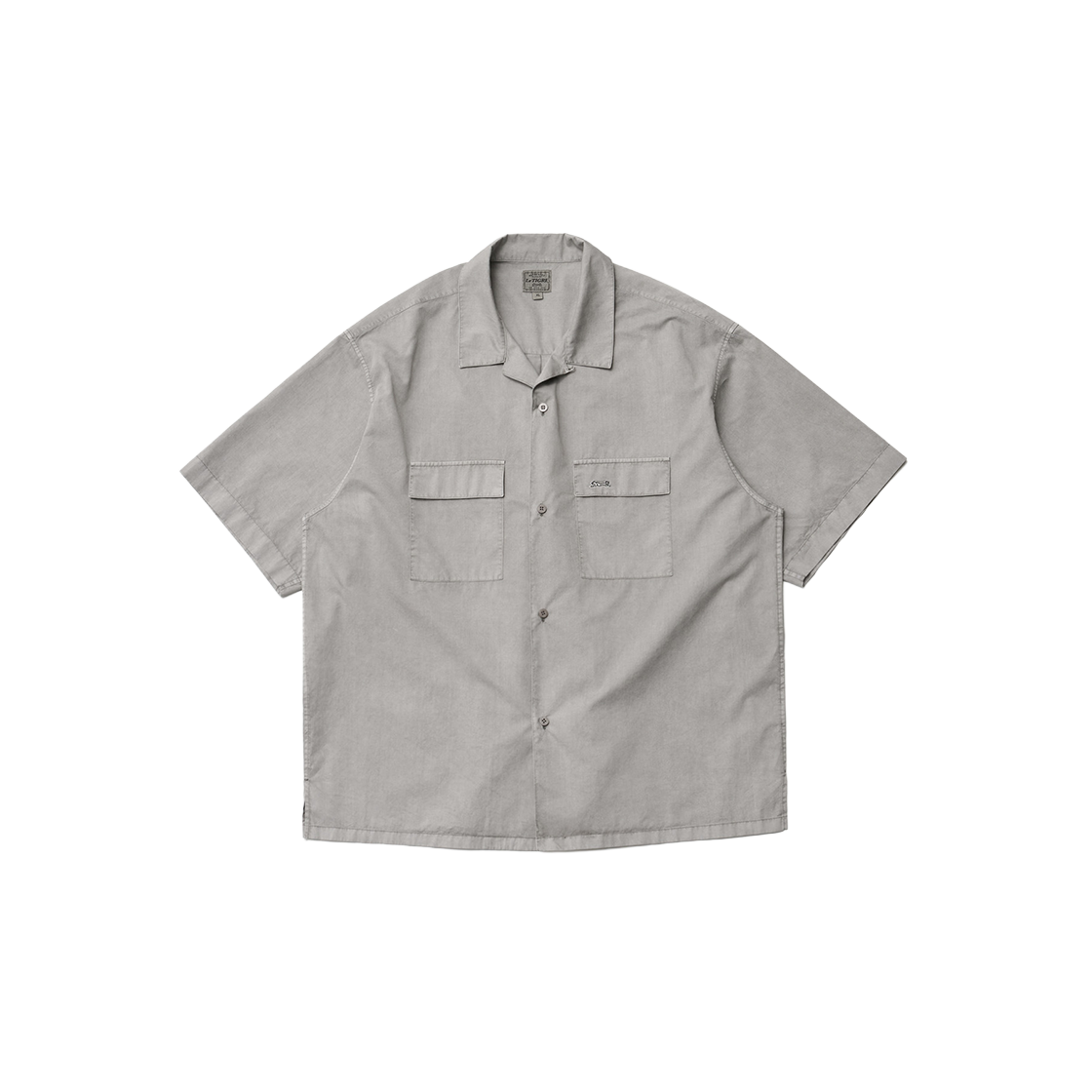 르티그레 오픈 카라 오버다이드 셔츠 더스티 그레이(Le TIGRE Open collar Overdyed Shirt Dusty Gray)