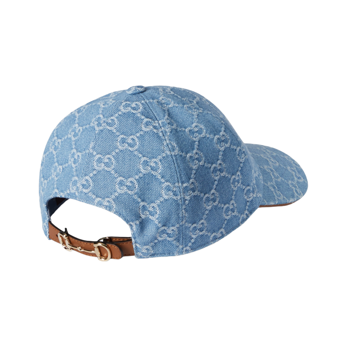 (W) 구찌 홀스빗 GG 데님 베이스볼 햇 라이트 블루((W) Gucci Horsebit GG Denim Baseball Hat Light Blue) - 3