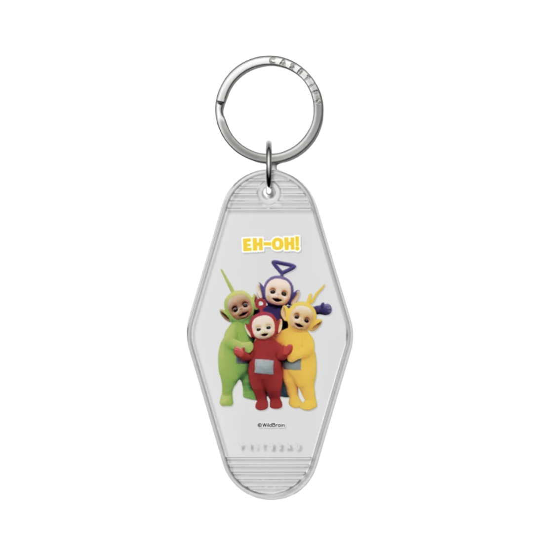 케이스티파이 x 텔레토비 에-오 키체인 태그 프로스트 화이트(Casetify x Teletubbies EH-OH Keychain Tag Frost White)