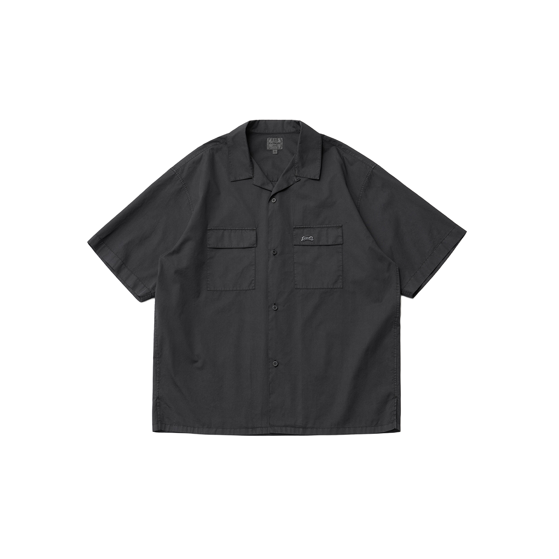 LTFSSH003BK Le TIGRE Open collar Overdyed Shirt Almost Black