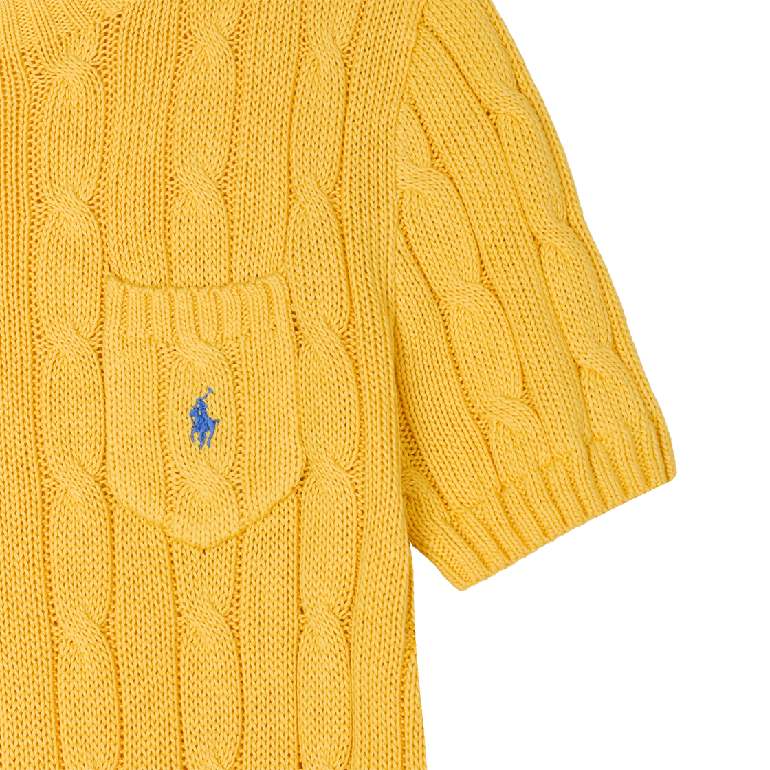 KW5CTSSRLE2YL [30% 적립] Polo Ralph Lauren Women Cable Knit Cotton Short Sleeve Sweater Yellow - 25FW - #5