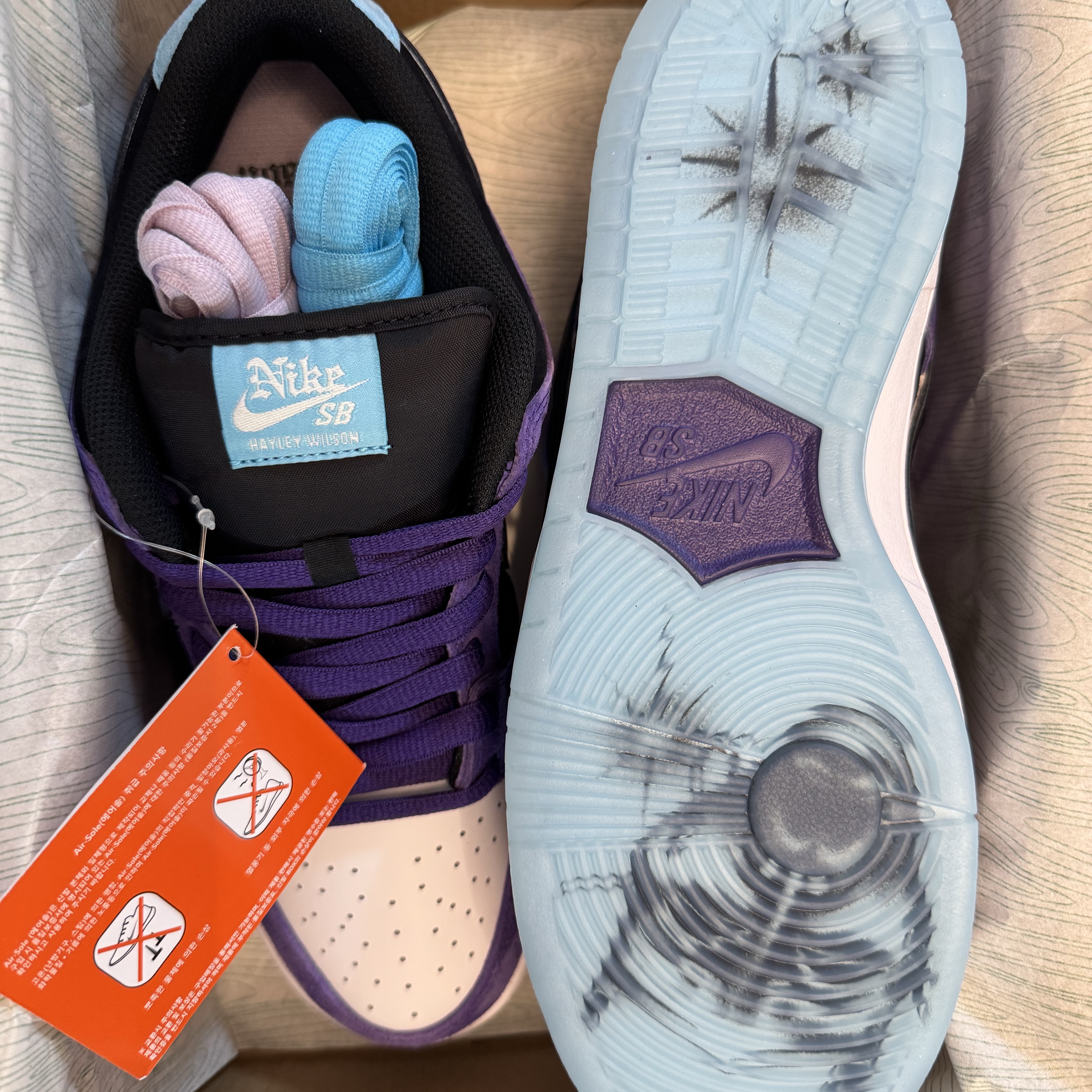Nike x Hayley Wilson SB Dunk Low Pro Black and Court Purple 착용 스타일 - 5
