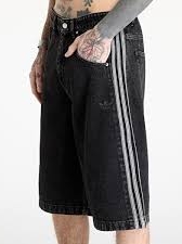 Adidas Adicolor Denim Firebird Shorts True Black Denim - KR Sizing 착용 스타일