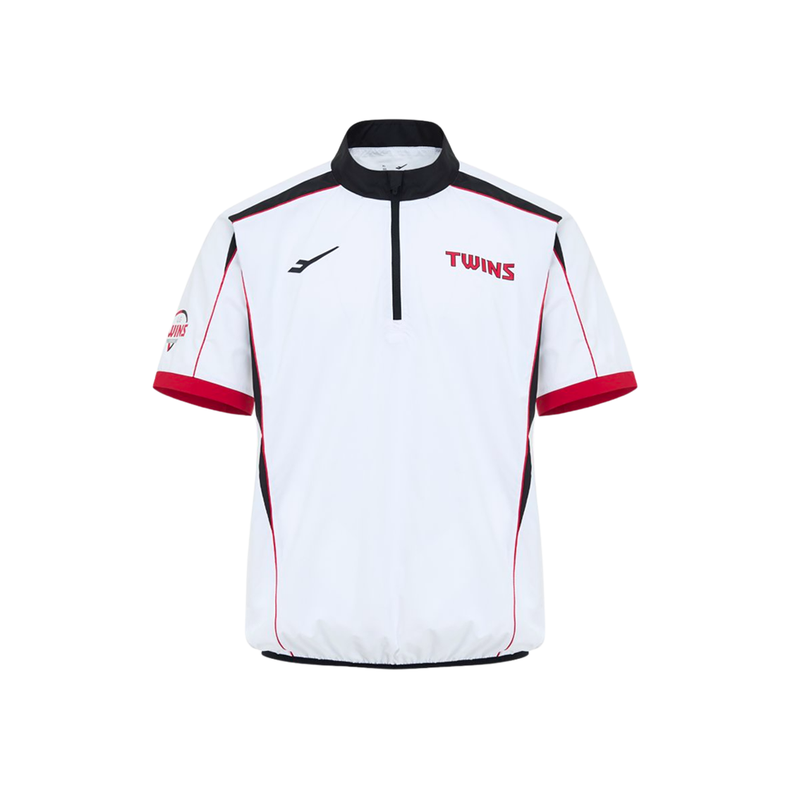 LG 트윈스 x 프로스펙스 2025 어센틱 숏슬리브 집업 윈드브레이커 화이트 (논 마킹 버전)(LG Twins x Prospecs 2025 Authentic Short Sleeve Zip Up Windbreaker White (Non Marking Ver.))