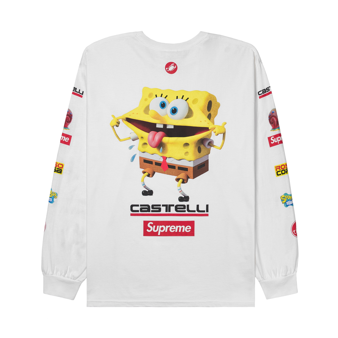 Tシャツ・カットソー Supreme x SpongeBob SquarePants Castelli Racing L/S White Supreme SpongeBob/Castelli Racing L/S Tee White Men's - SS25