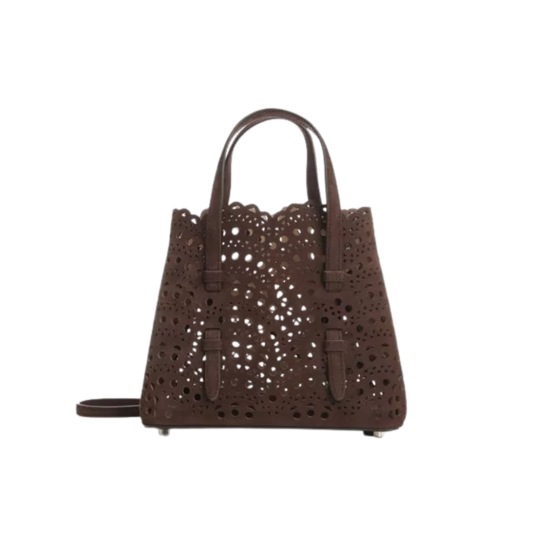 AA1S06720CA322-733 Alaia Mina 20 Tote Bag Brun Fonce