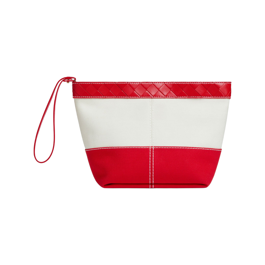 839321V5IO19228 Bottega Veneta Flip Flap Medium Pouch White Scarlet