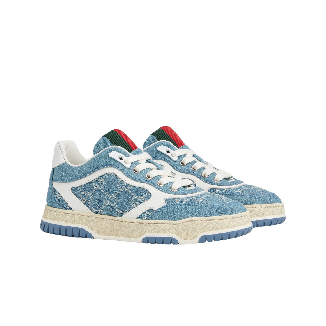 (W) 구찌 리웹 스니커즈 블루 데님((W) Gucci Re-Web Sneakers Blue Denim) - 2