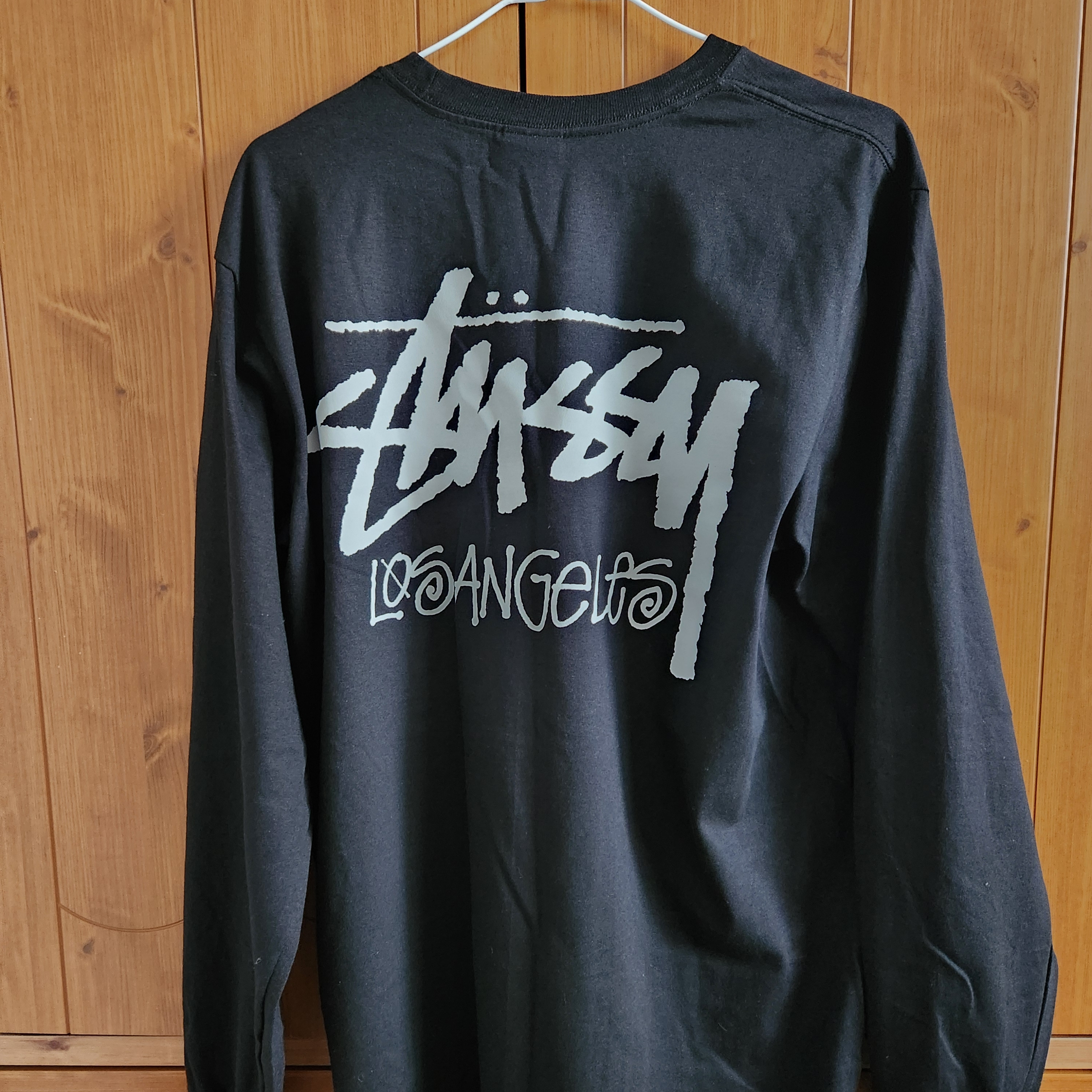Stussy Stock Los Angeles LS T-Shirt Black 착용 스타일 - 1