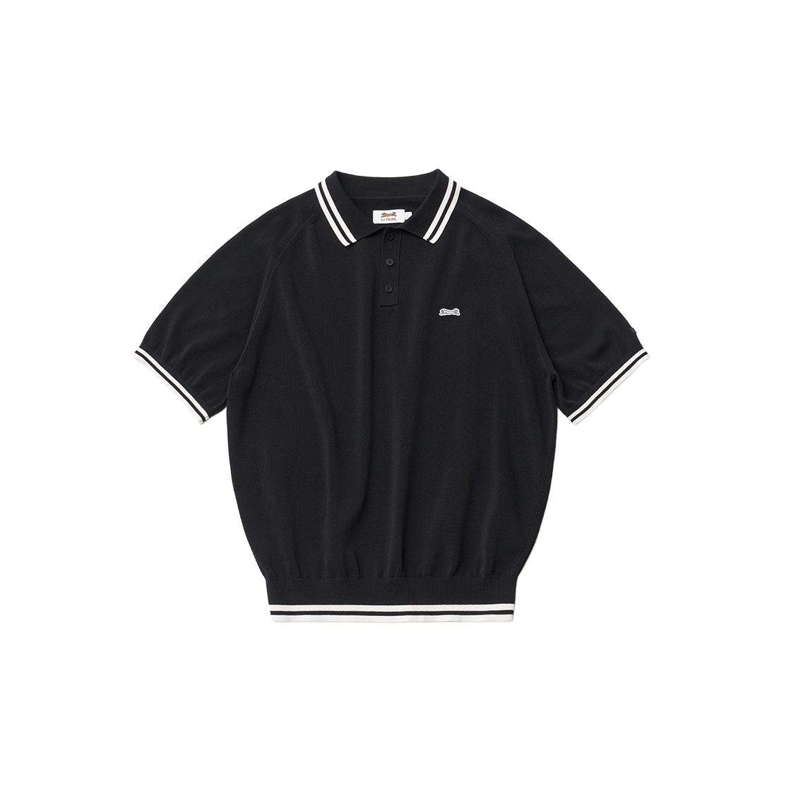 르티그레 테니스 폴로 니트 블랙(Le TIGRE Tennis polo knit Black)