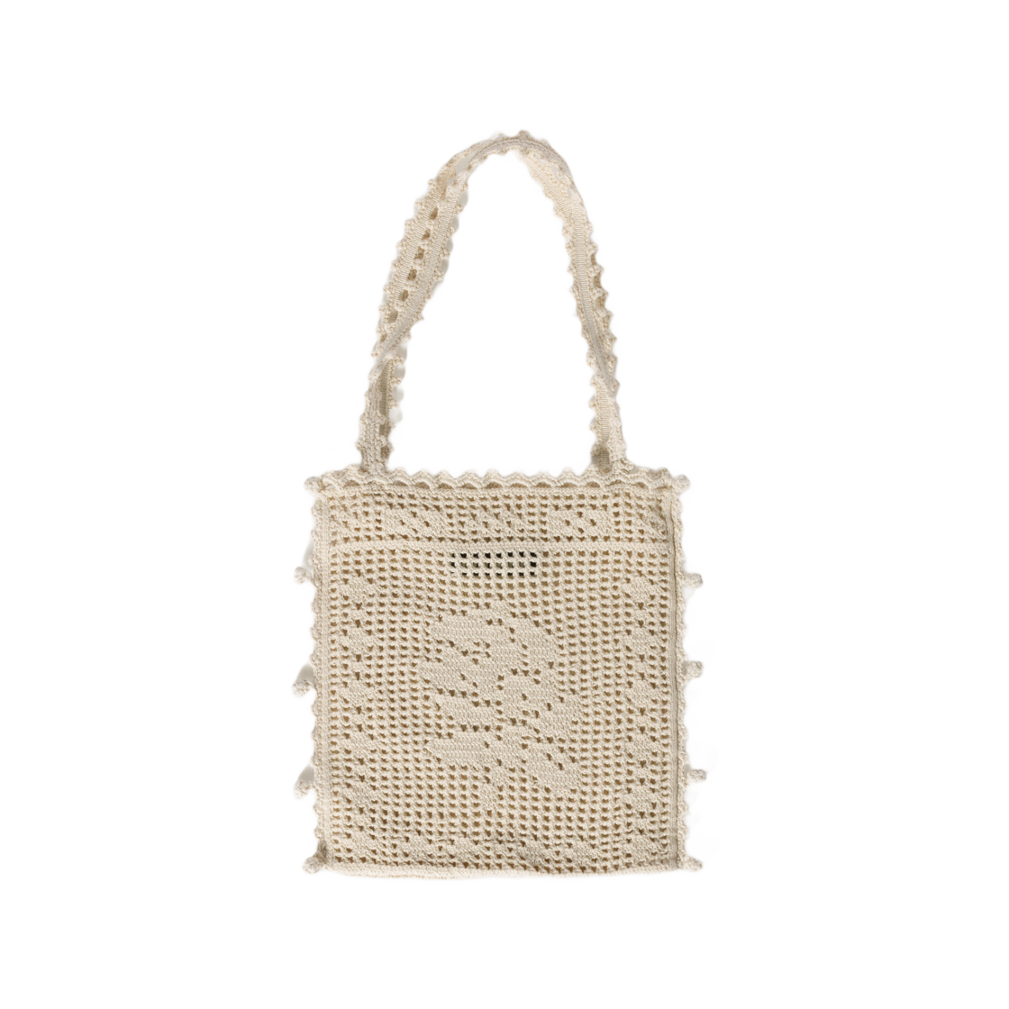 미우 미우 크로셰 코튼 핸드백 초크 화이트(Miu Miu Crochet Cotton Handbag Chalk White) - 2