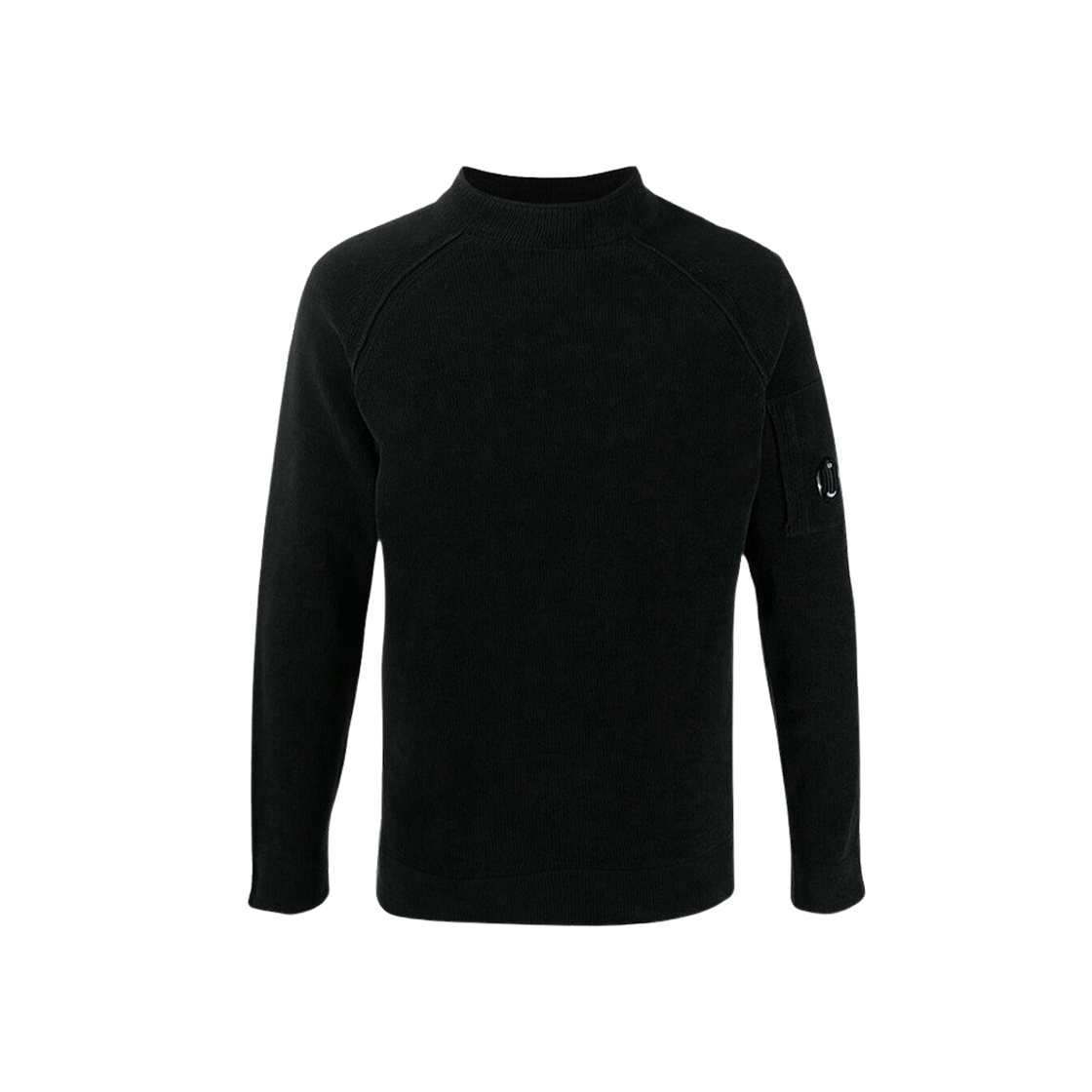09CMKN099A005558G999 C.P. Company Lens Wappen Mock Neck Knit Black - 20FW