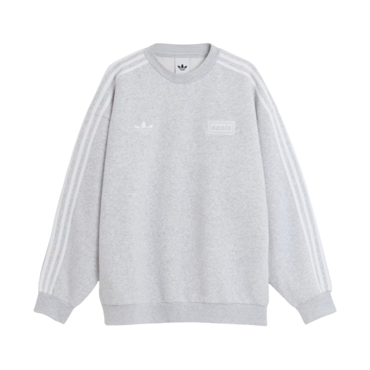 Adidas x Oasis Tour Oversized Crew Light Grey Heather - US Sizing