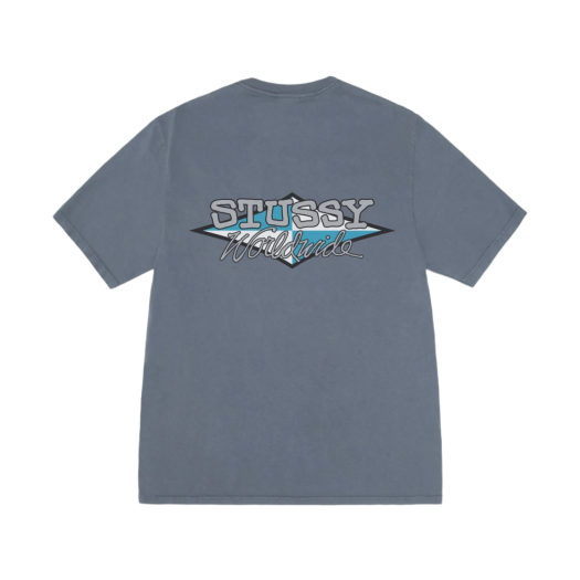 Stussy Worldwide Diamond T-Shirt Pigment Dyed Navy